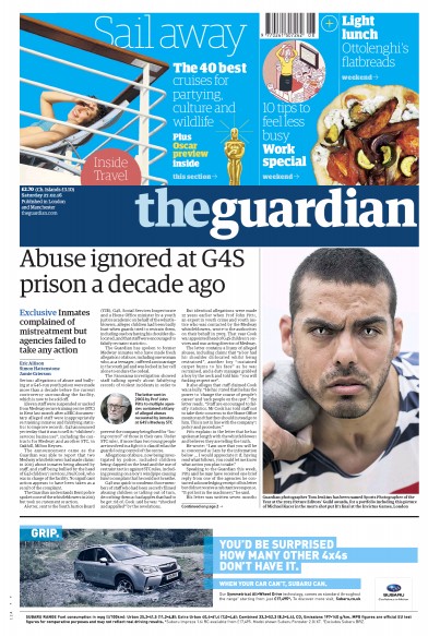 The Guardian Newspaper Front Page for 27 February 2016