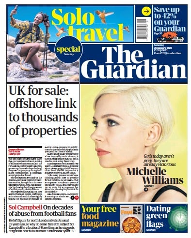 The Guardian (UK) Newspaper Front Page for 28 January 2023
