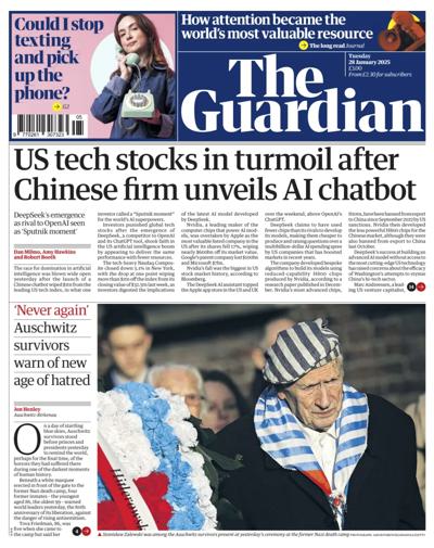 The Guardian (UK) Newspaper Front Page for 28 January 2025