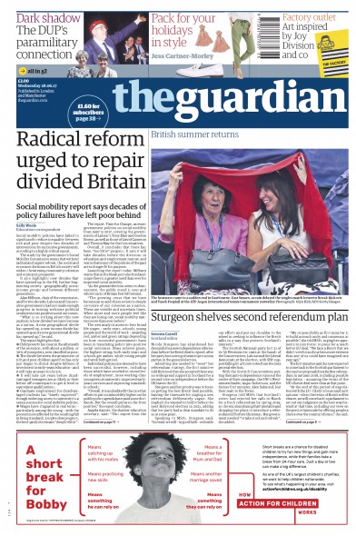 The Guardian Newspaper Front Page for 28 June 2017