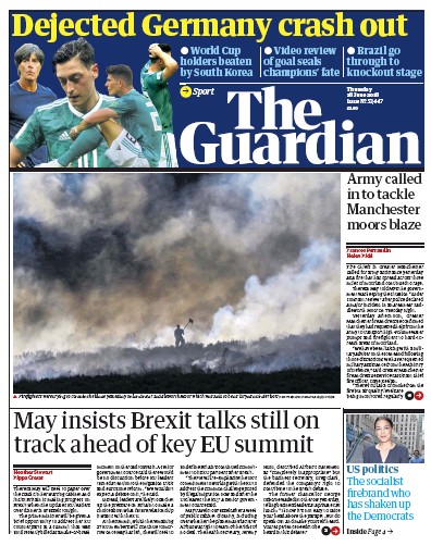 The Guardian Newspaper Front Page for 28 June 2018