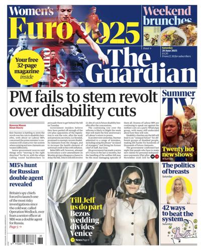 The Guardian (UK) Newspaper Front Page for 28 June 2025