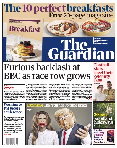 The Guardian Newspaper Front Page for 28 September 2019