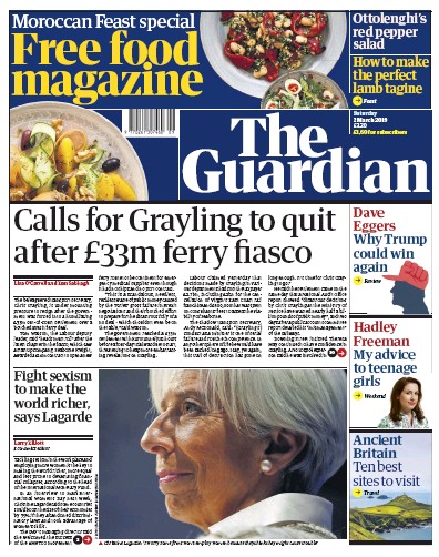 The Guardian Newspaper Front Page for 2 March 2019