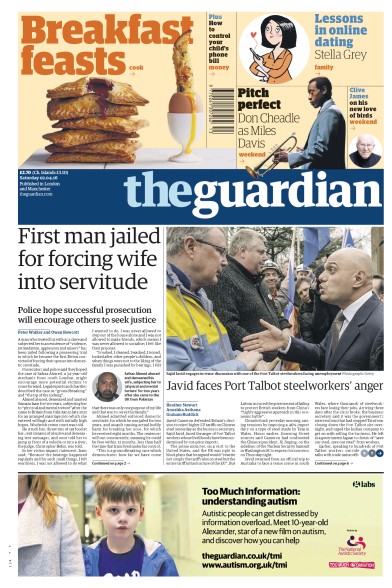 The Guardian (UK) Newspaper Front Page for 2 April 2016