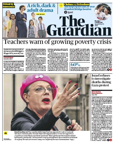The Guardian (UK) Newspaper Front Page for 2 April 2018