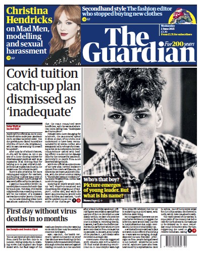The Guardian (UK) Newspaper Front Page for 2 June 2021