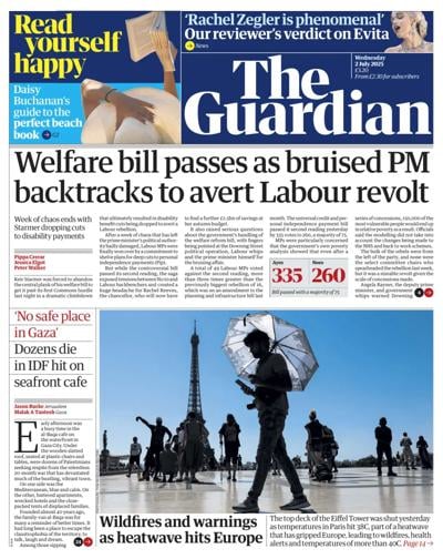 The Guardian (UK) Newspaper Front Page for 2 July 2025