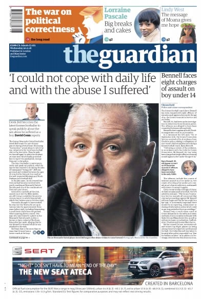 The Guardian Newspaper Front Page for 30 November 2016