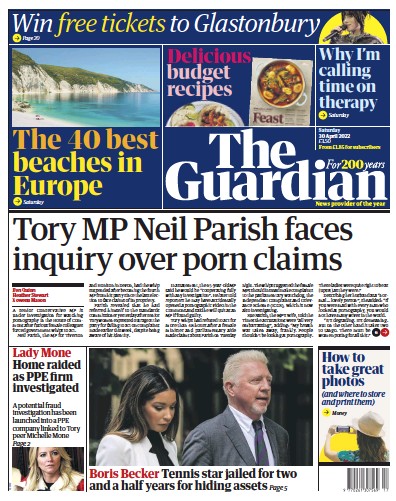 The Guardian (UK) Newspaper Front Page for 30 April 2022