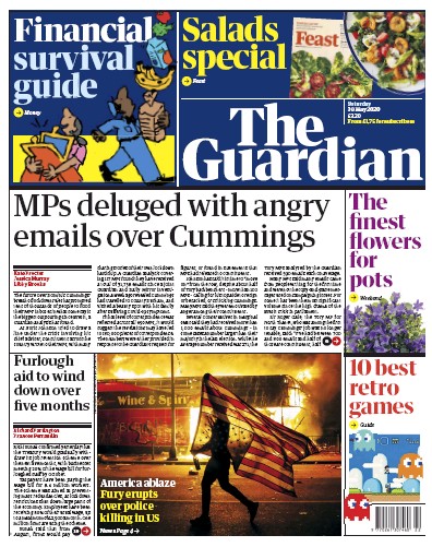 The Guardian Newspaper Front Page for 30 May 2020