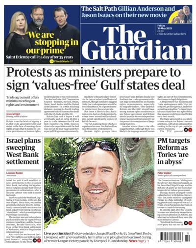 The Guardian (UK) Newspaper Front Page for 30 May 2025
