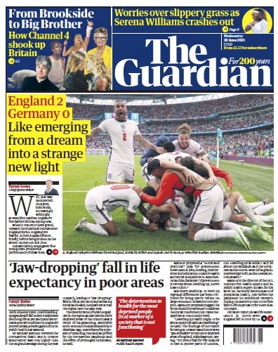 The Guardian (UK) Newspaper Front Page for 30 June 2021
