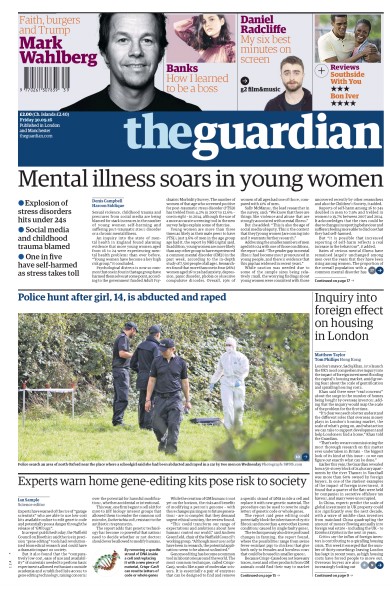 The Guardian (UK) Newspaper Front Page for 30 September 2016