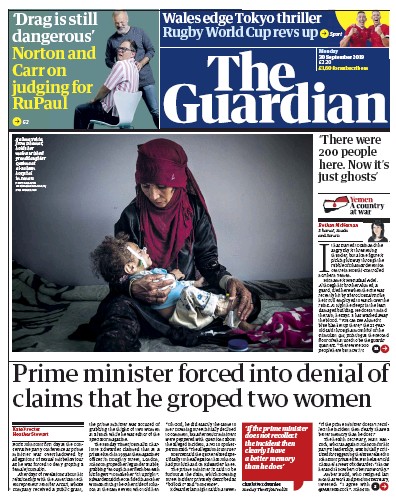 The Guardian Newspaper Front Page for 30 September 2019