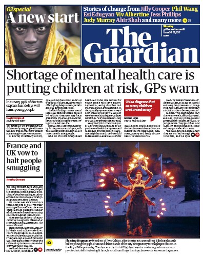 The Guardian Newspaper Front Page for 31 December 2018