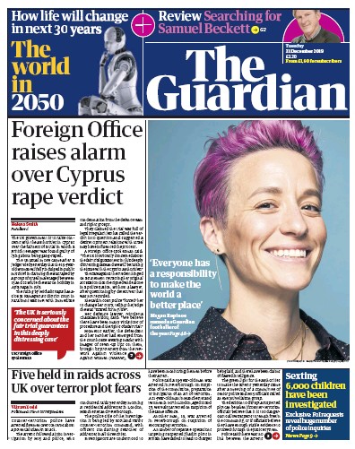 The Guardian (UK) Newspaper Front Page for 31 December 2019