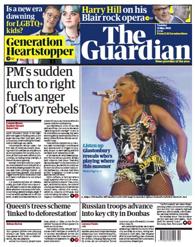 The Guardian (UK) Newspaper Front Page for 31 May 2022
