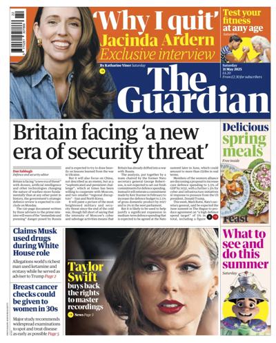 The Guardian (UK) Newspaper Front Page for 31 May 2025