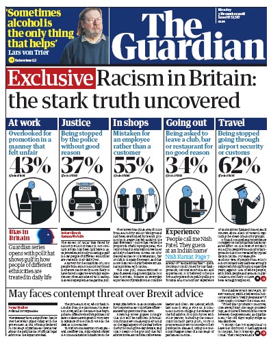The Guardian Newspaper Front Page for 3 December 2018