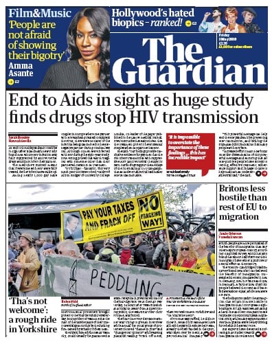 The Guardian Newspaper Front Page for 3 May 2019