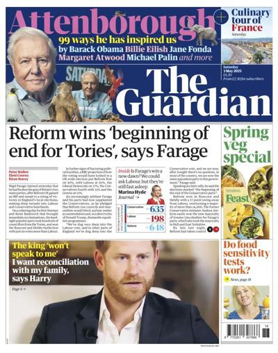 The Guardian (UK) Newspaper Front Page for 3 May 2025