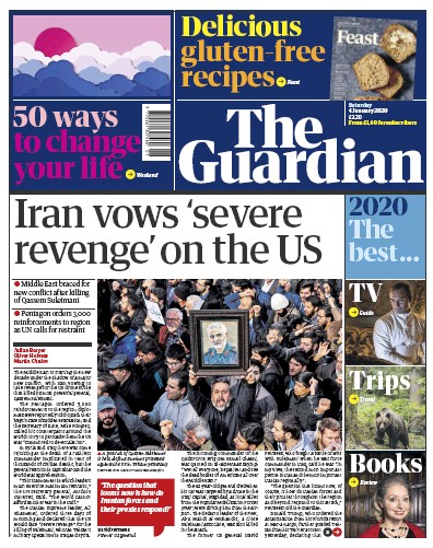 The Guardian (UK) Newspaper Front Page for 4 January 2020