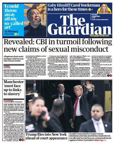 The Guardian (UK) Newspaper Front Page for 4 April 2023