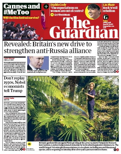 The Guardian Newspaper Front Page for 4 May 2018