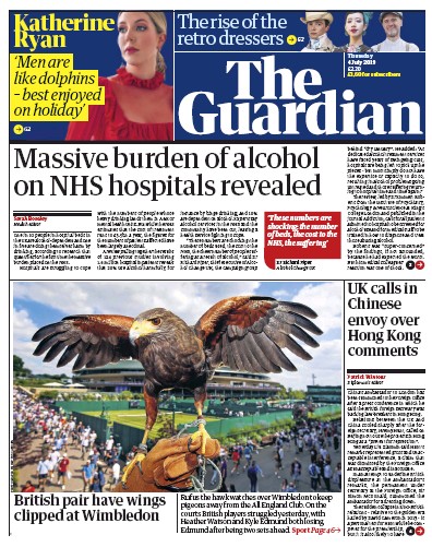 The Guardian (UK) Newspaper Front Page for 4 July 2019