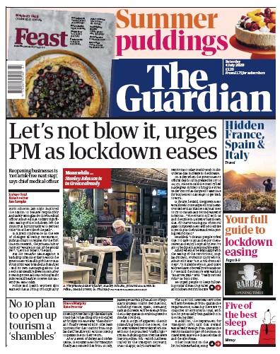 The Guardian Newspaper Front Page for 4 July 2020