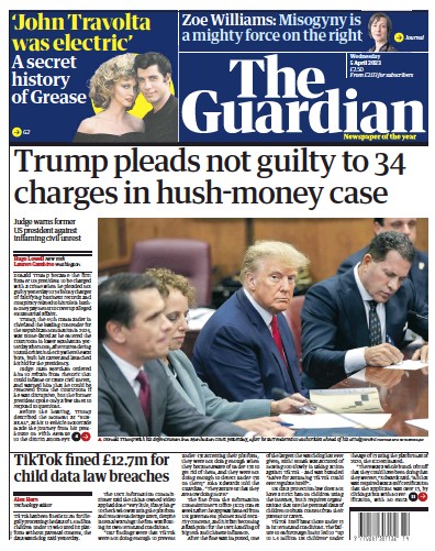 The Guardian (UK) Newspaper Front Page for 5 April 2023