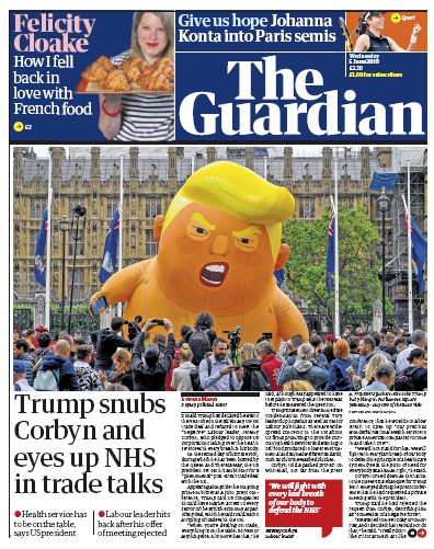 The Guardian (UK) Newspaper Front Page for 5 June 2019