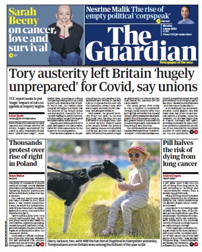 The Guardian Newspaper Front Page for 5 June 2023
