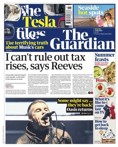 The Guardian (UK) Newspaper Front Page for 5 July 2025