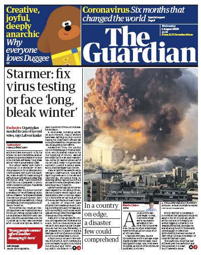 The Guardian Newspaper Front Page for 5 August 2020