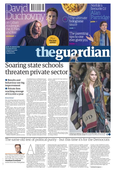 The Guardian (UK) Newspaper Front Page for 6 February 2016
