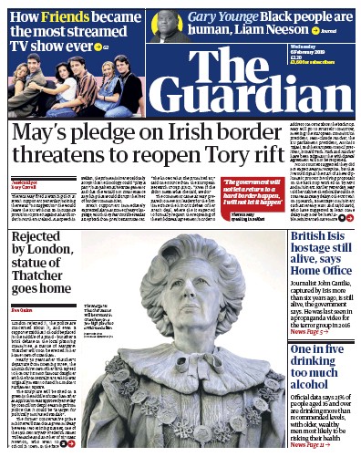 The Guardian Newspaper Front Page for 6 February 2019