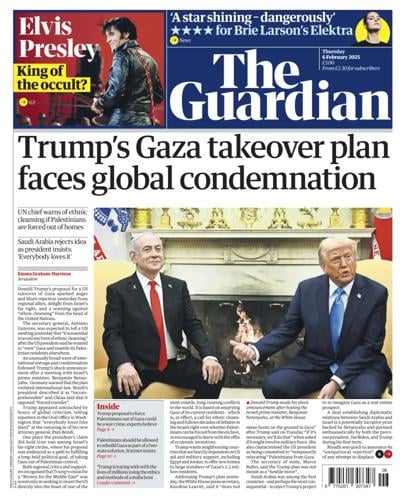 The Guardian (UK) Newspaper Front Page for 6 February 2025