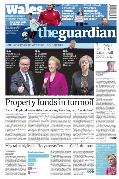 The Guardian Newspaper Front Page for 6 July 2016