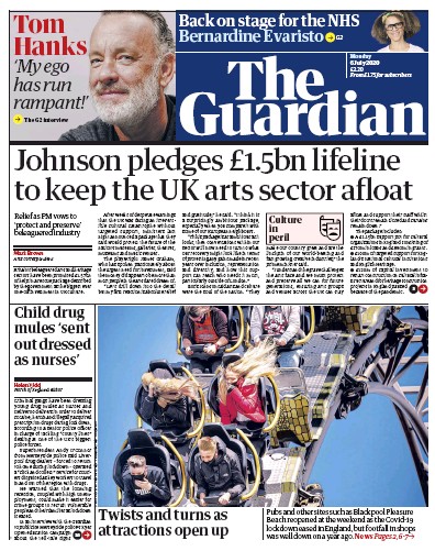 The Guardian (UK) Newspaper Front Page for 6 July 2020