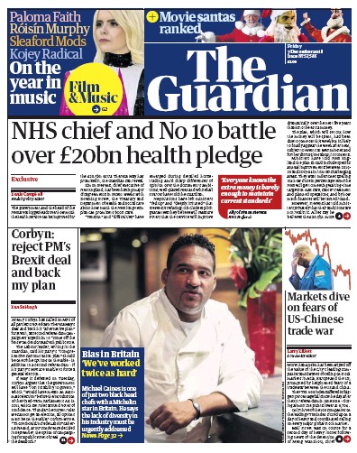The Guardian Newspaper Front Page for 7 December 2018