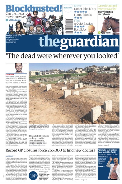The Guardian (UK) Newspaper Front Page for 7 April 2017