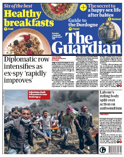 The Guardian Newspaper Front Page for 7 April 2018
