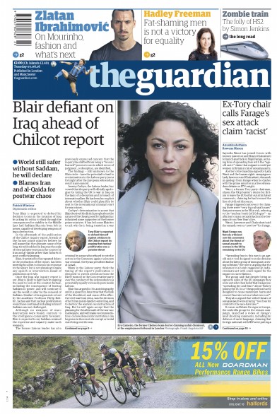 The Guardian Newspaper Front Page for 7 June 2016