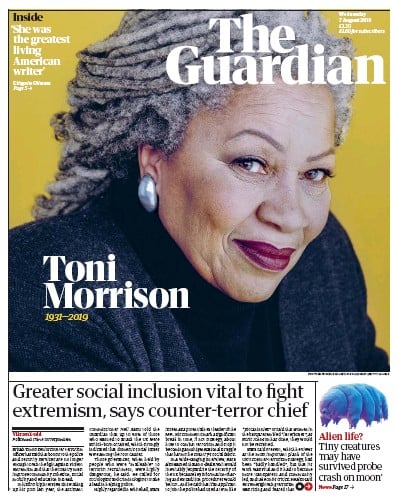The Guardian Newspaper Front Page for 7 August 2019