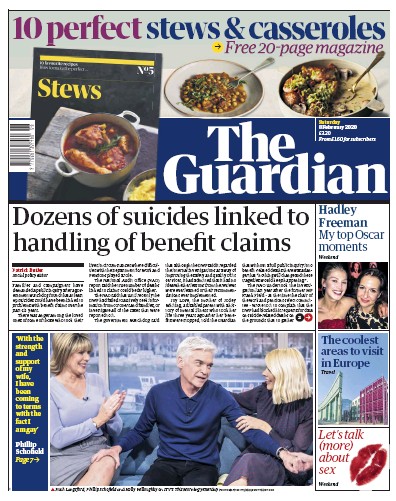 The Guardian (UK) Newspaper Front Page for 8 February 2020