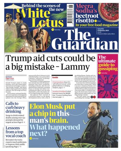 The Guardian (UK) Newspaper Front Page for 8 February 2025