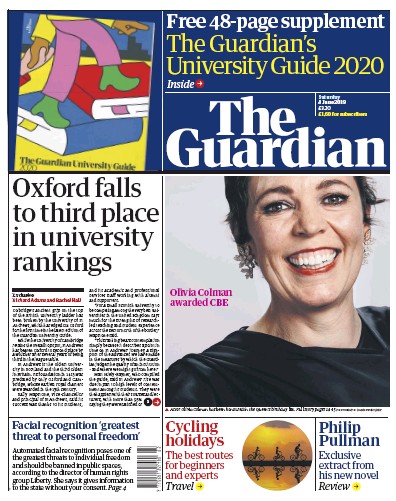 The Guardian Newspaper Front Page for 8 June 2019