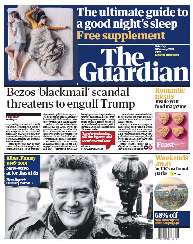 The Guardian Newspaper Front Page for 9 February 2019